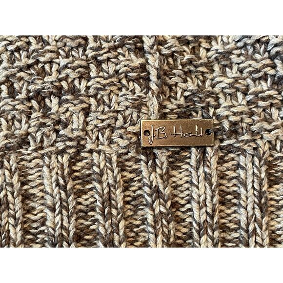 JB Holt Men's Mock Neck Chunky Knit Sweater Button Pocket Gray Heather Size M - Picture 6 of 8